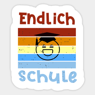 Endlich Schulbe Smiley Emoji T shirt Sticker